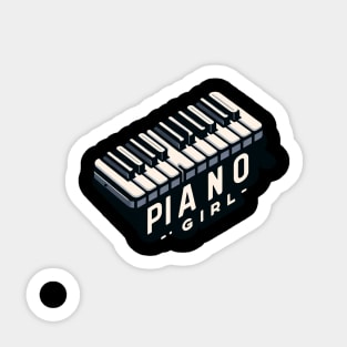 Keyboard Piano Girl Sticker